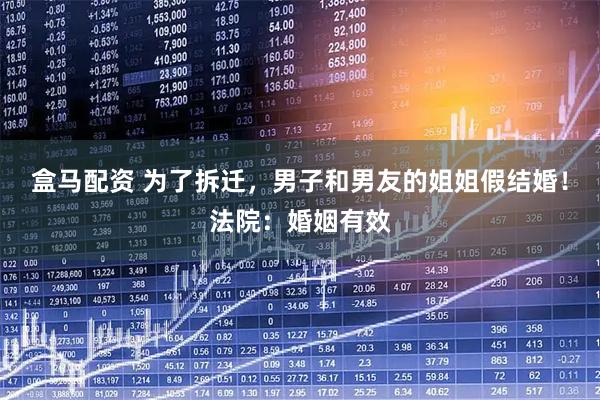 盒马配资 为了拆迁，男子和男友的姐姐假结婚！法院：婚姻有效