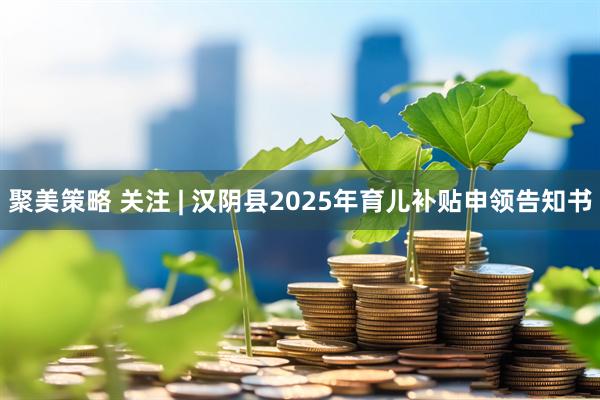 聚美策略 关注 | 汉阴县2025年育儿补贴申领告知书